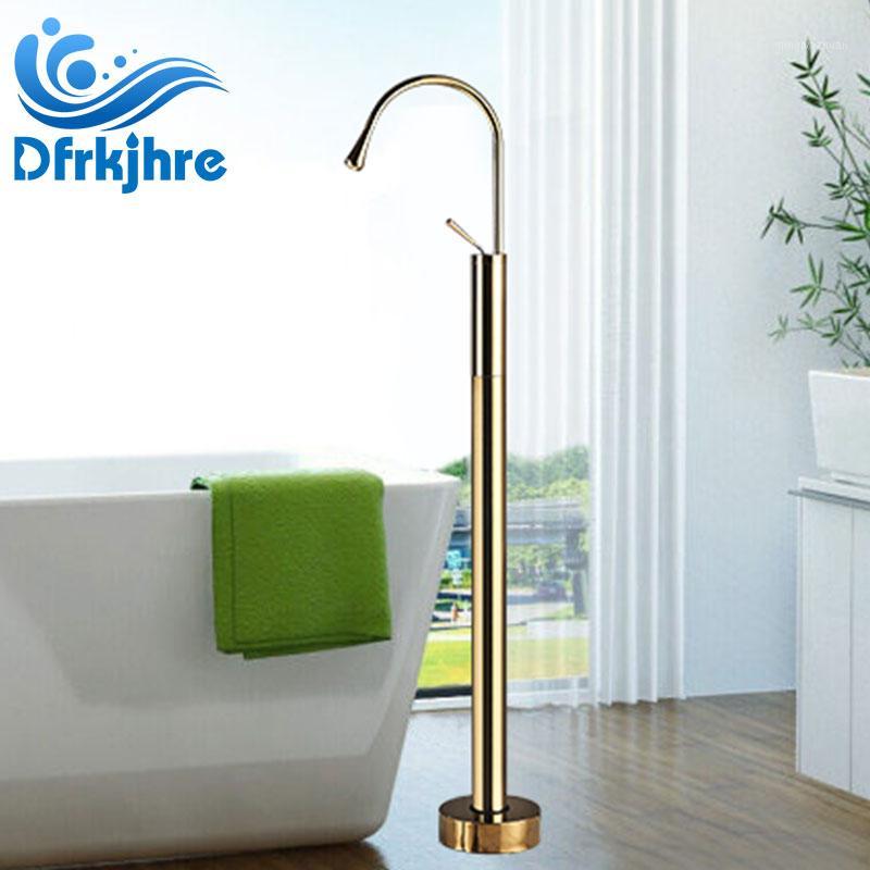 

Bathtub Faucet Floor Stand Faucets Bathroom Single Handle Mixer Tap Rotation Spout Bath MixerStanding Hot and Cold Bath Shower1