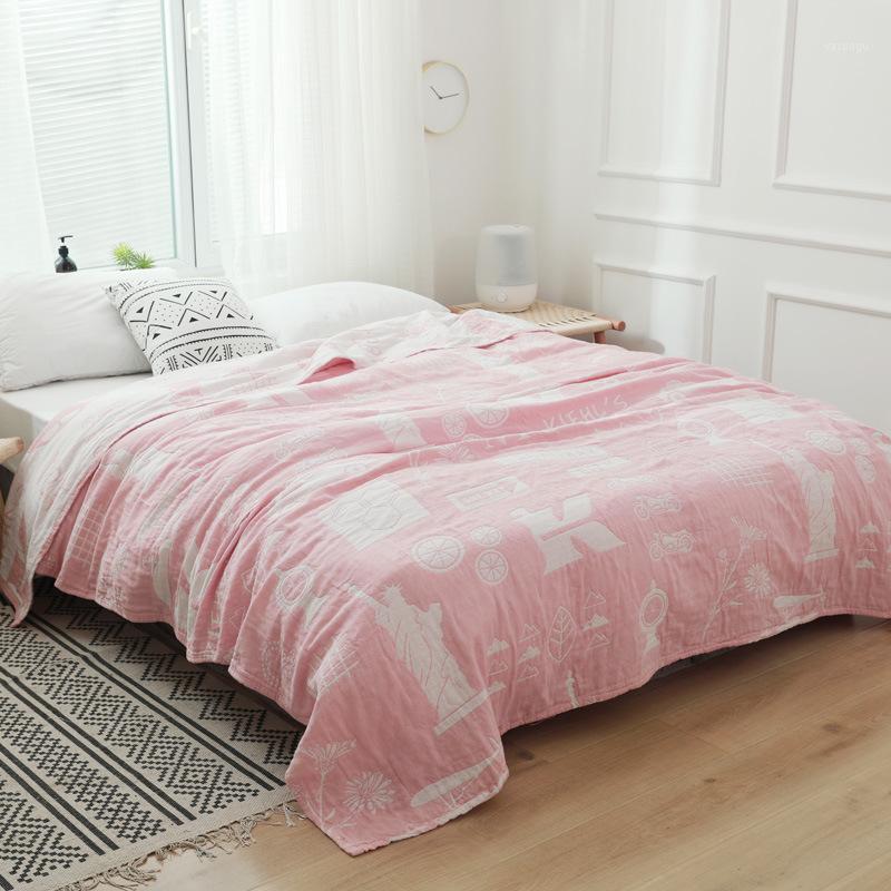 

Cotton Gauze Muslin Throw Blanket for Sofa Bed Summer Air Conditioning Bedspread for Kids Adults Bedding Coverlet Soft Bedspread1