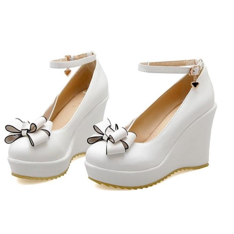 

2021 New Free Send Spring Bowknot Shallow Mouth Thick Bottom Slope Heel Women's Single Shoes TXYC, Black