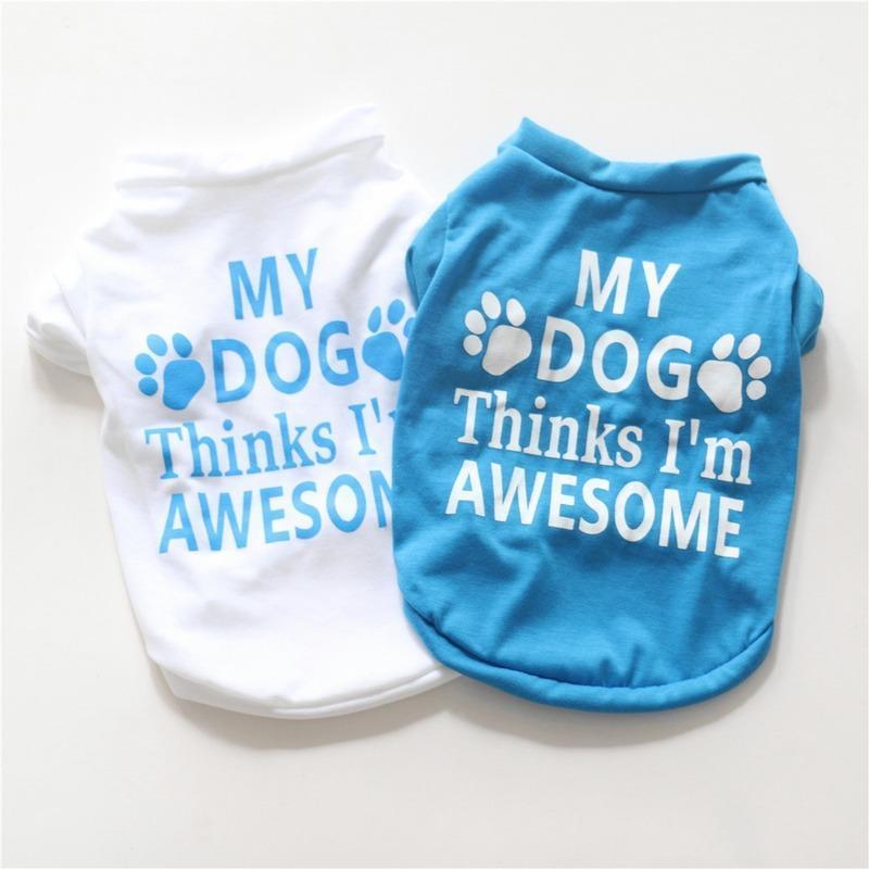 

footprints dog clothes two-legged t-shirt for dogs soft pet clothing Spring summer small Yorkshire White print ropa para perro1
