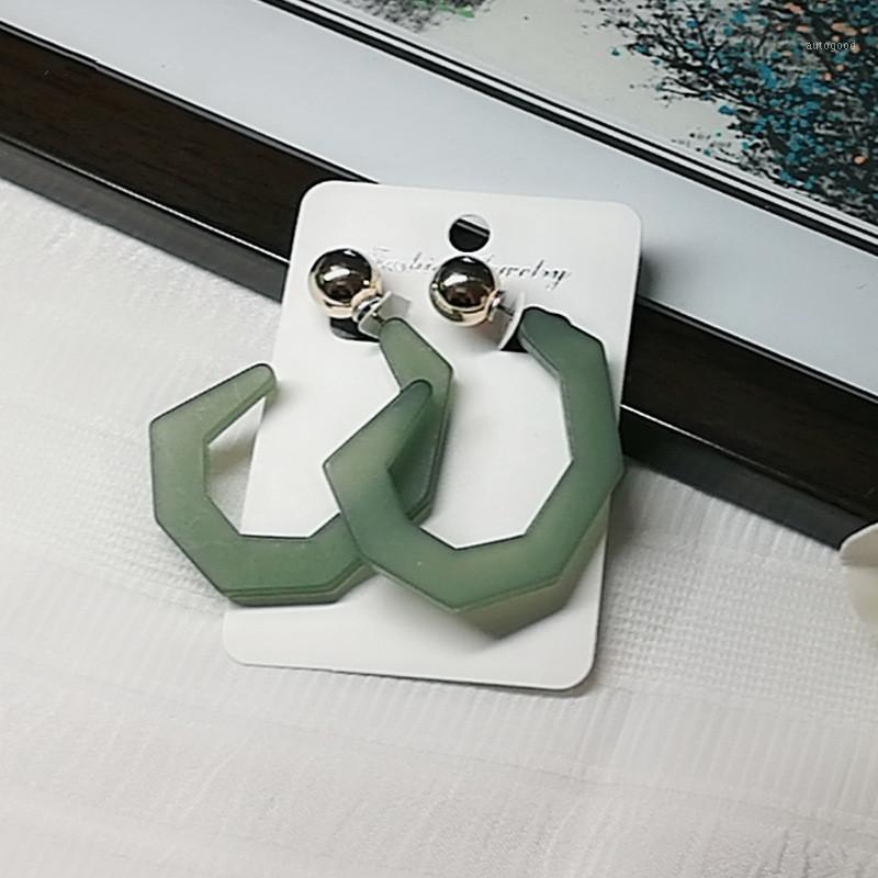 

Hoop & Huggie UJBOX Irregular Resin Acrylic Earrings Multicolor Fashion Women Geometric Acetic Acid E0161