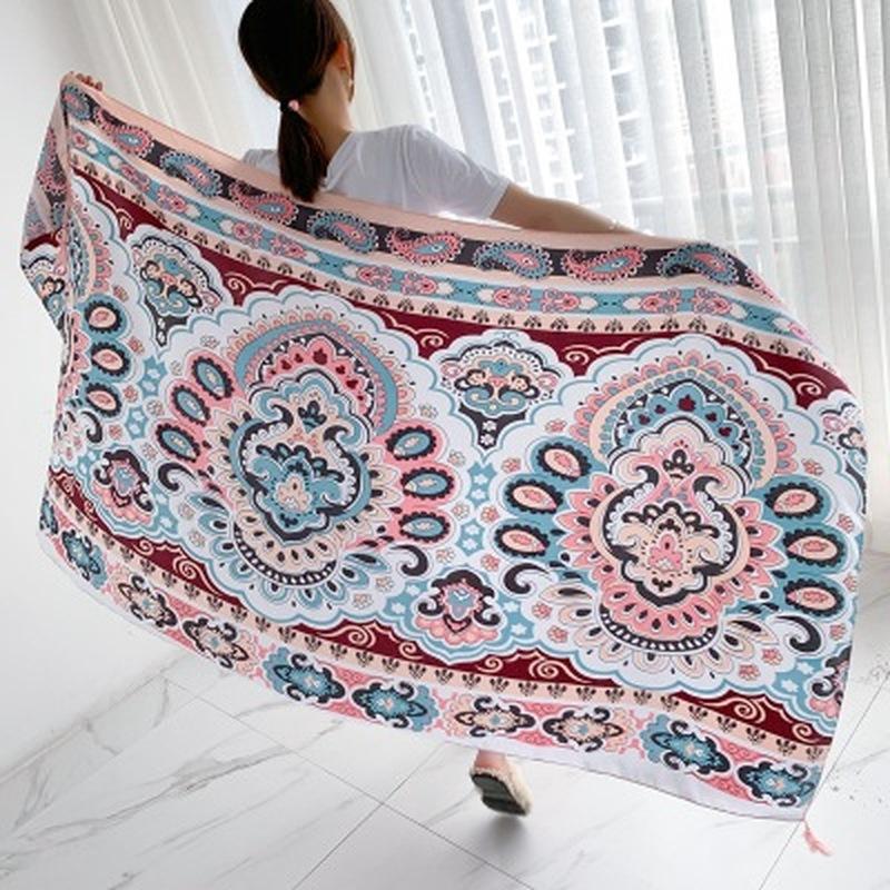 

Women Geometric Spring Scarves Design Shawls Muffler Scarf Print Scarf Wraps Head Muffler And Printed Style Autumn Female Long Towel, 33