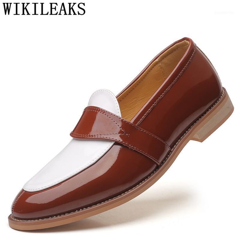 

Fashion Loafers Mens Dress Shoes Brown Dress Coiffeur Italian Shoes Plus Size Slip Designer Men Leather Ayakkabisi1, Blue