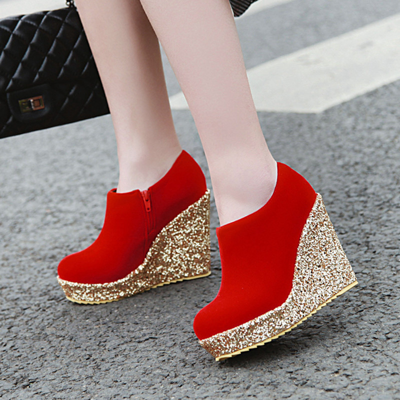 

2020 new fall female ankle Short bling super high heels 10.5cm Ladies size 34-43 boots mujer, Blake