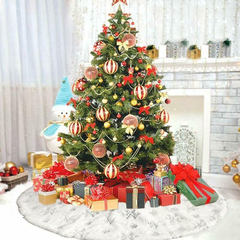 

78-122cm 1pc Gold Silver Plush Christmas Tree Skirts Fur Carpet Merry Christmas Decoration Home Natal Tree Skirts New Year Decor1