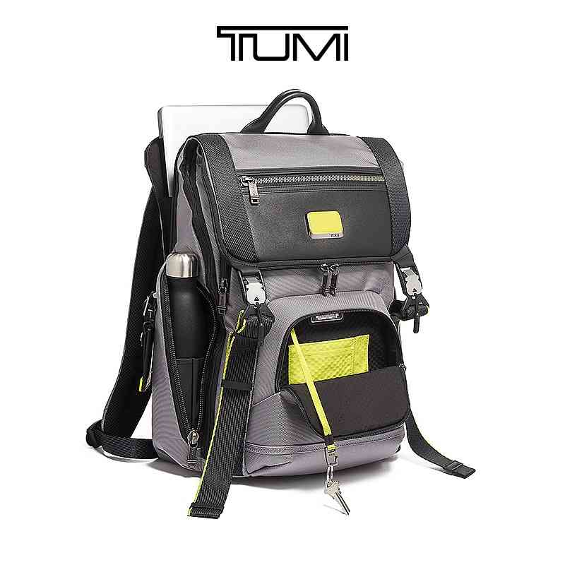 

Tumi / tuming alpha Bravo series convenient magnetic snap men's backpack 0232651gbl, Gray / bright yellow 0232651gbl