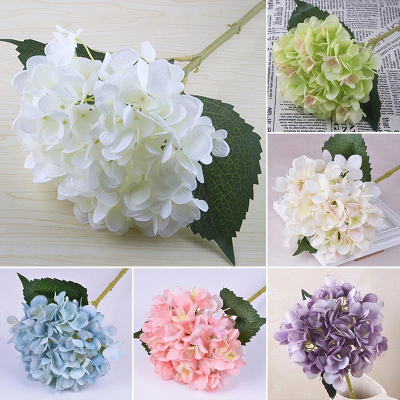

6 Fork/Brouquet Artificial Hydrangea Flower Single Wedding Hydrangea Simulation Flower Silk Arches Christmas Home Decor, Purple