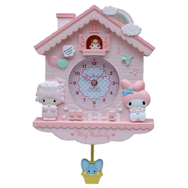 

Cartoon Large Wall Clock Modern Design Nixie Kids Girls My melody Swing Silent Bedroom liveroom Wall Clock For Children's room T200103