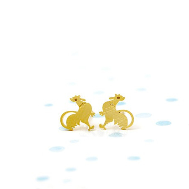 

Fashion Rooster Stud Earrings Cartoon Chicken Stud Earrings Suitable for Men And Women Gold Silver Rose Three Color Optional