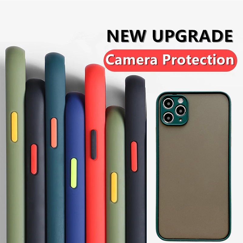 

Hybrid Matte Bumper Phone Case For iPhone 12 12 pro max mini 7 8 plus Soft TPU Silicone Cover, Mix color