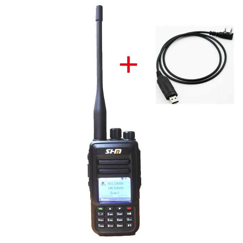 

2PCS/LOT Newest DMR DM-UV450 Dual Band Digital Walkie Talkie 3000CH/10000Contacts Two Way Radio Compatible with MOTOTRBO
