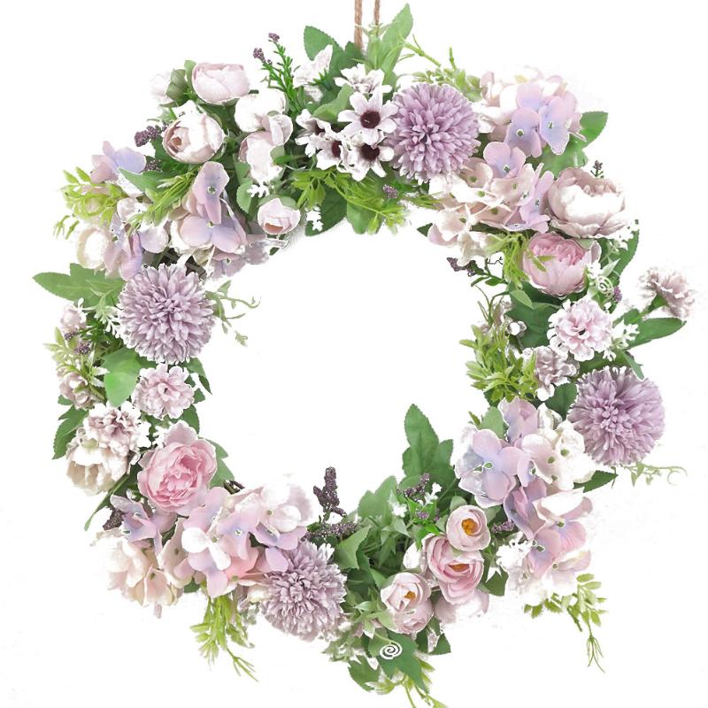 

Artificial Flower Wreath Door Garland DIY Wedding Party Hanging Home Wall Garden Decor, Light green