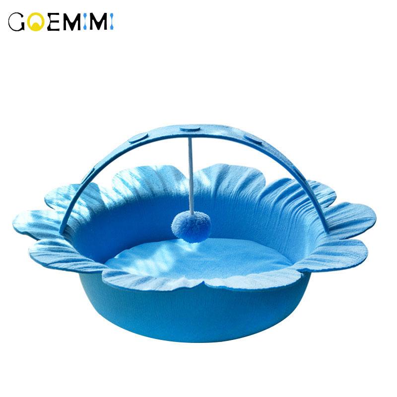 

New Cat Bed House Flower Shape Comfortable Cat Sleeping Bag Felt Dog Puppy Cave Beds Top Quality Soft House for cats