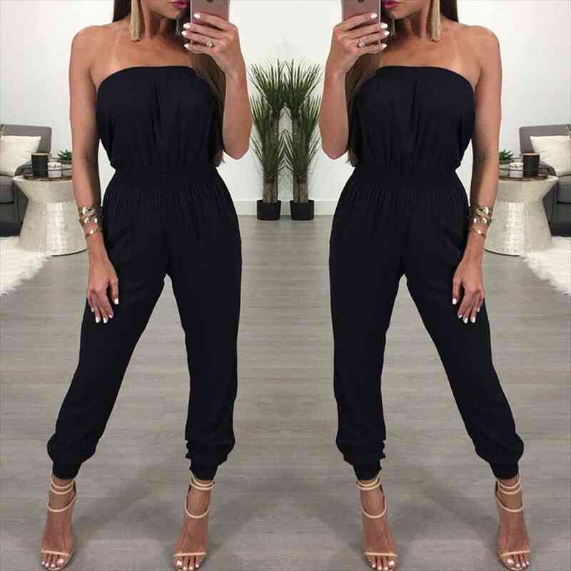 

women clubwear v neck playsuit bodycon party jumpsuit trousers women off shoulder short sleeve playsuit casual jumpsuit, Black;white