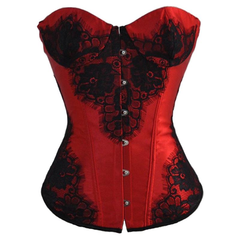

Sexy Women steampunk clothing gothic Corsets hot Lace Up boned pattern Bustier Waist Cincher Body shaper corselet, As shown
