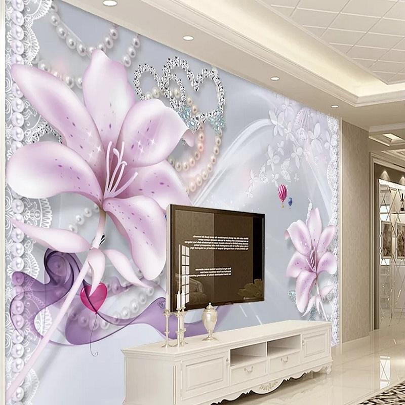 

New Custom 3D Large Mural Wallpaper Silk dream transparent flower children's room TV Background living Bedroom, As show
