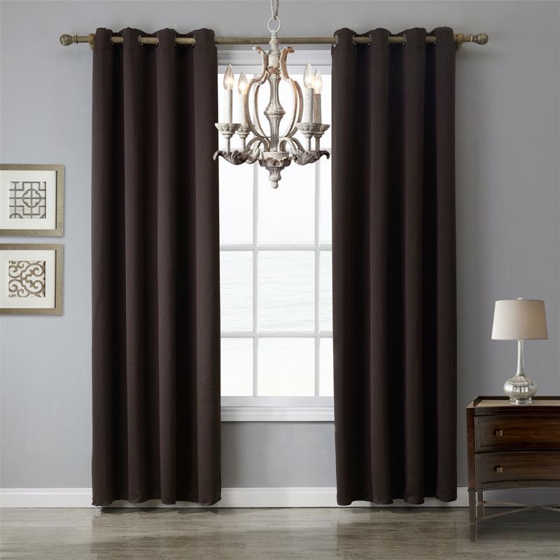 

Coffee Blackout Curtains For Living Room Kitchen Bedroom Cortina Quarto Home Decor Window Curtains Customized Drapes Panel 1PCS, One pcs rings