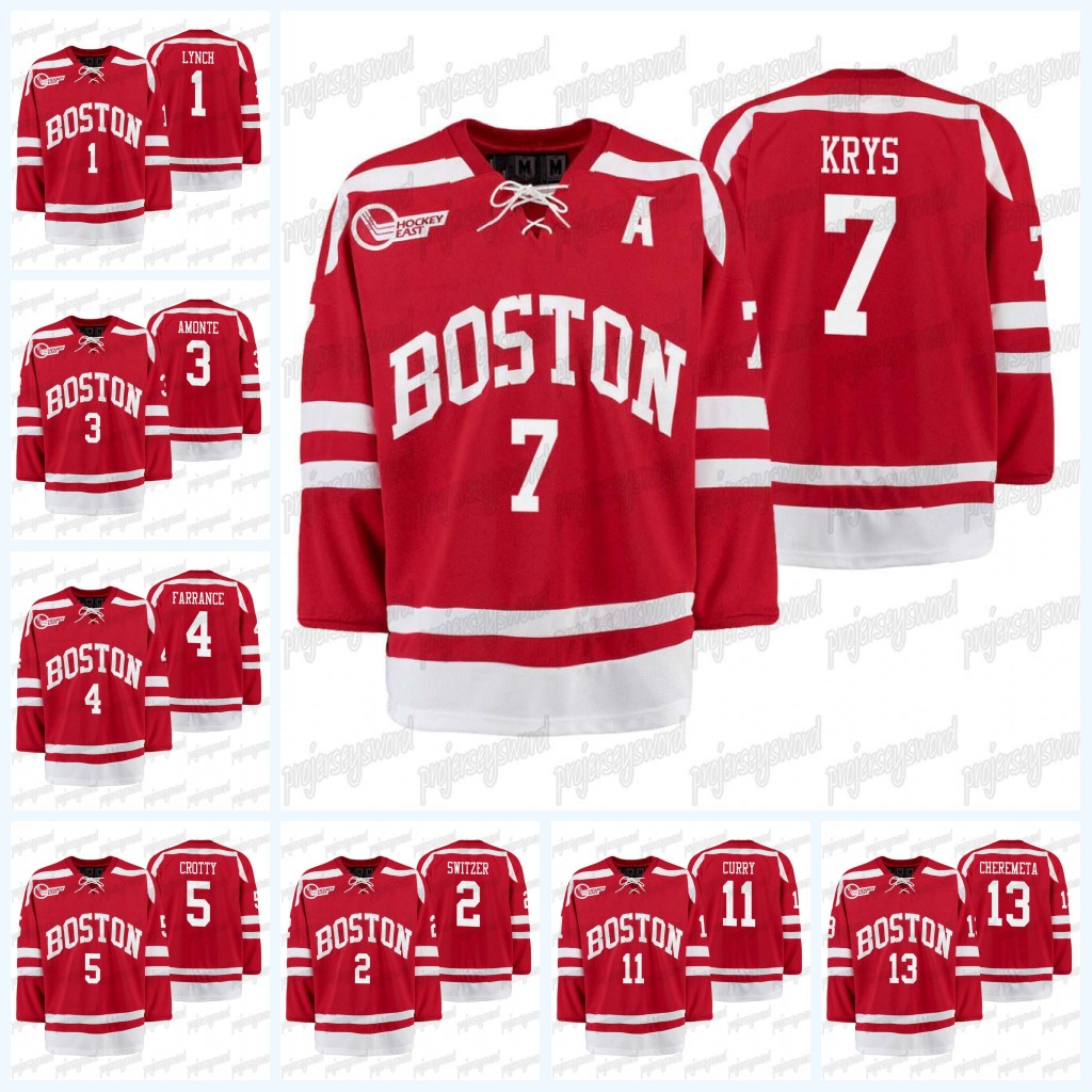 

2021 Boston University Terriers Jersey Chad Krys Dante Fabbro Max Willman Gabriel Chabot David Farrance Nico Lynch Shane Switzer Ty Amonte, 1 nico lynch