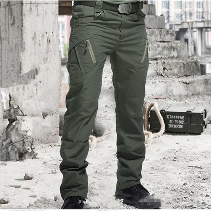 

New Mens Tactical Pants Multiple Pocket Elasticity Urban Tacitcal Trousers Men Slim Fat Cargo Pant 5XL, Black 9