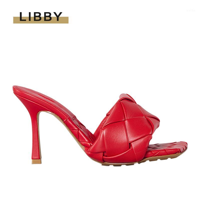 

Puffy Mules Shoes Women Sexy Cross-criss Leather Slippers Square Open Toe High Heel slippers women Summer Party Shoes1, Beige