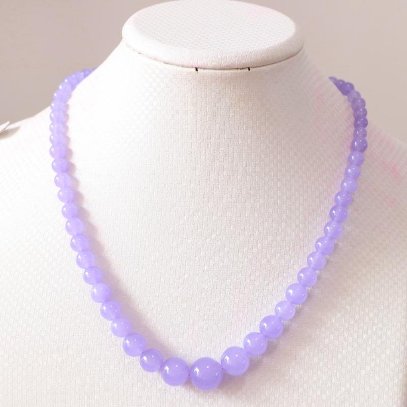 

Fashion 4 colors multicolor natural stone 6-14mm jades chalcedony round beads choker chain diy tower women necklace 18inch B625