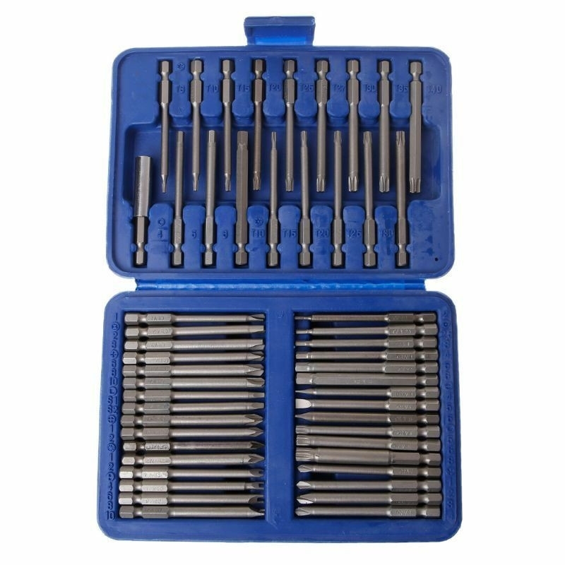 

50Pcs Extra Long Bit Kit Torx Star Hex Slotted Screwdriver Hand Opening Repair Hand Type Tool Set Screw Driver Home Set Y200321