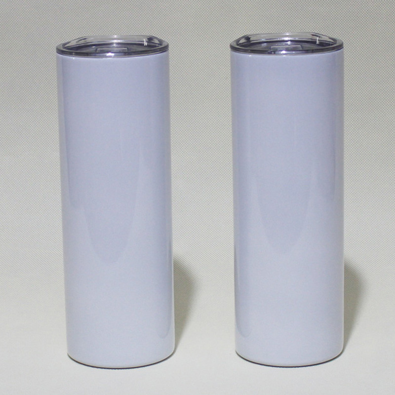 

20oz sublimation straight skinny tumblers blanks white Stainless Steel Vacuum Insulated tapered Slim DIY 20 oz Cup Car Coffee Mugs