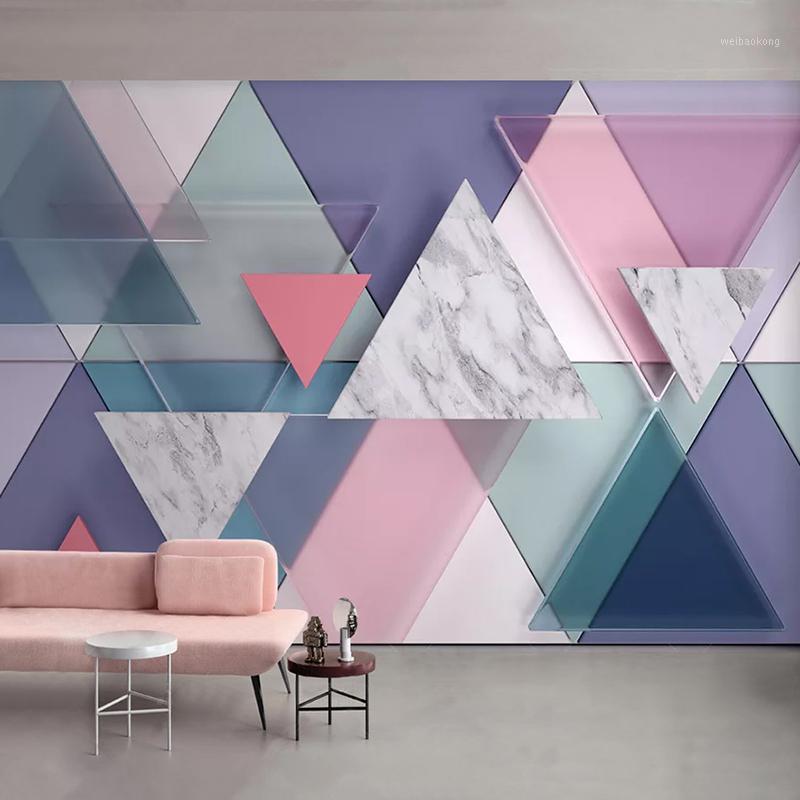 

Wallpapers Custom Po Mural Wallpaper 3D Triangle Geometric Marble Tile Texture Wall Painting Living Room Bedroom Papers Home Decor1, As pic