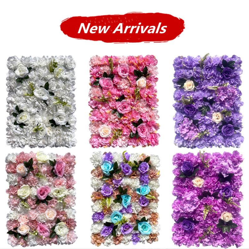 

New 60X40cm Artificial Flowers DIY Wedding Decoration Flower Wall Panels Silk Rose Hydrangea Party Decor Backdrop Flower, Customize
