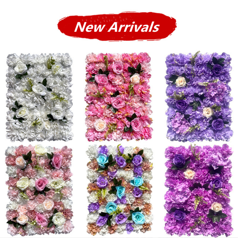 

New 60X40cm Artificial Flowers DIY Wedding Decoration Flower Wall Panels Silk Rose Hydrangea Party Decor Backdrop Flower, Customize