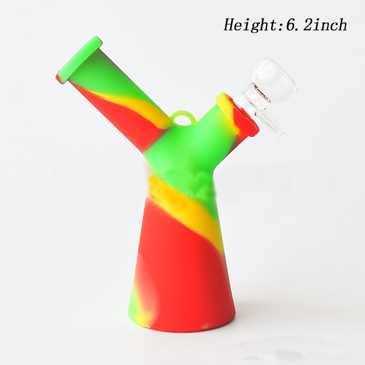 

Hookahs 6.3inch Y shaped silicone Bong Dab Rig Mini Portable Water Pipe Smoking Hookah Oil