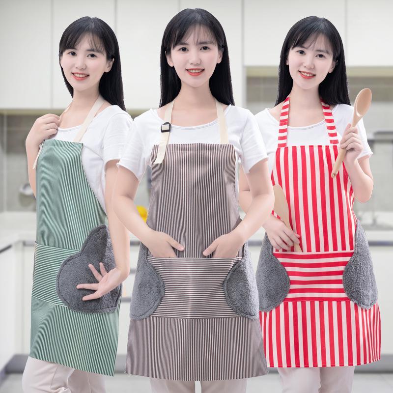 

Hand wipe apron waterproof and oil proof kitchen cooking waist storage kitchen apron cleaning1