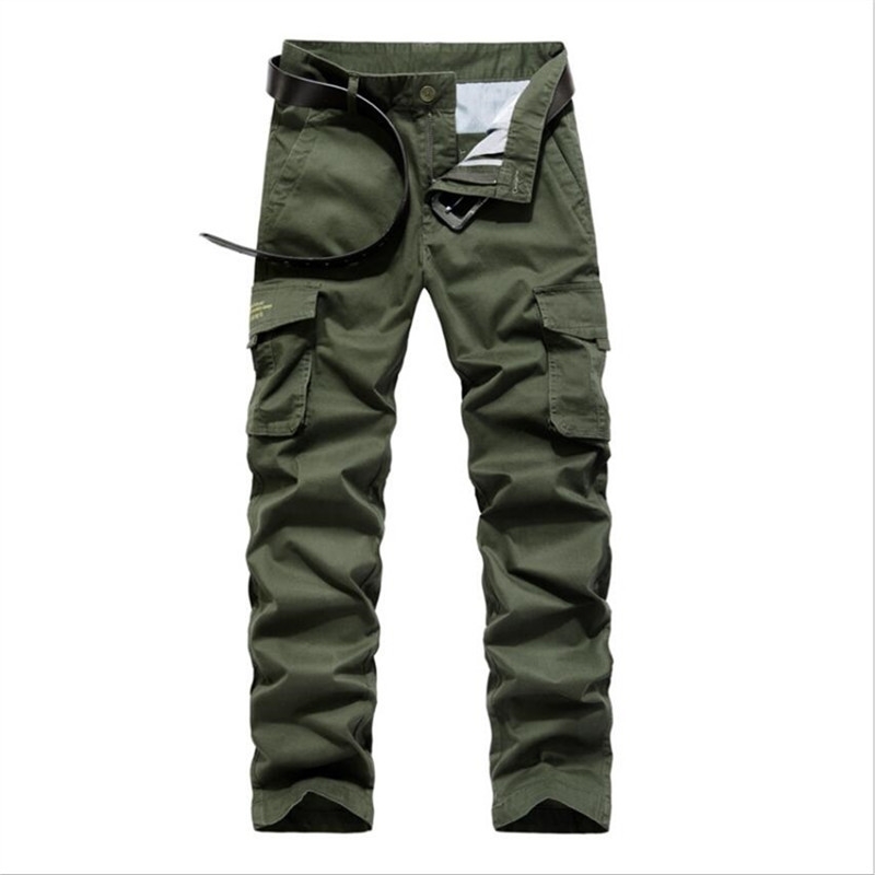 

Men's Cargo Pants Men Casual Multi Pockets Cotton Tactical Trousers Work Mens Joggers Overalls Pantalon Homme Plus Size 44 201109, Kaki