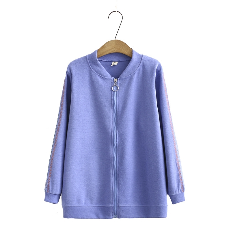 

Xl-4xl Plus Size Black Embroidered Autumn Women's Hearts Long Casual Sleeve Outerwear Jackets Dbao, Blue