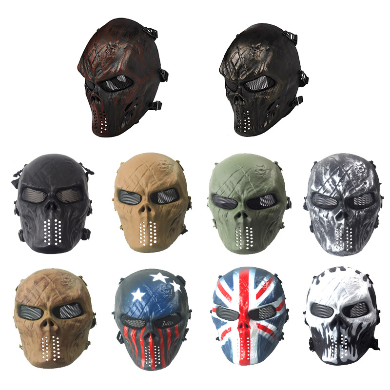 

Tactical Airsoft Cosplay Skull Mask Equipment Outdoor Shooting Sports Protection Gear Full Face NO03-101, Multi