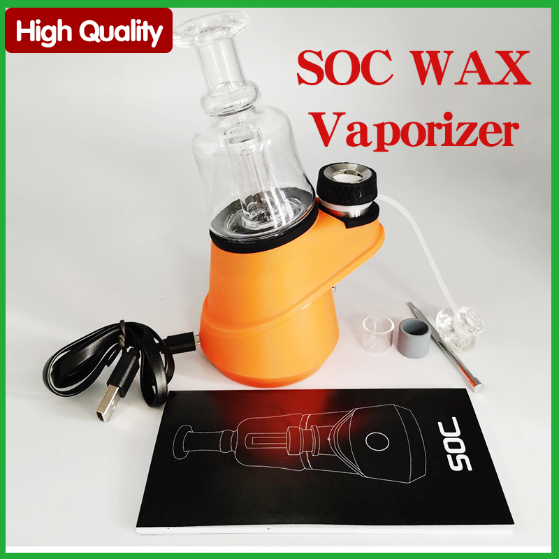 

2021 New SOC Wax Atomizer Glass Pipe Smoking Concentrate Shatter Rig Dry Herb Vape Mod Variable Voltage Ceramic Quartz Carbon Bowl Wax At