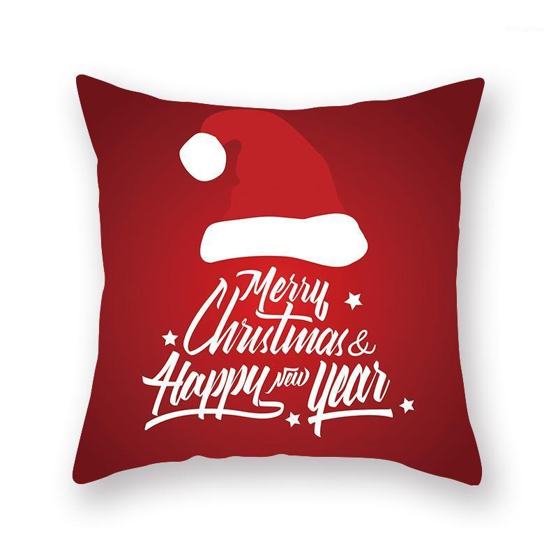 

45cm Pillowcase Christmas Cushion Cover Christmas Decor For Home Polyester Pillowcase Printed Cushion Covers For Sofa New Year1