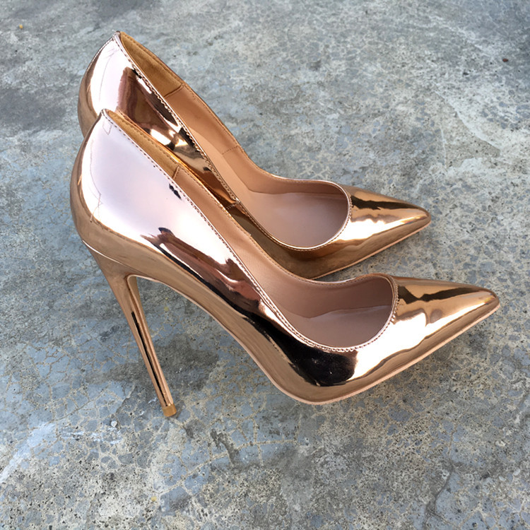 

Free 2020 Fashion Shipping Gold Patent Leather Toe Stiletto Pump High Heels Ihb5, 43
