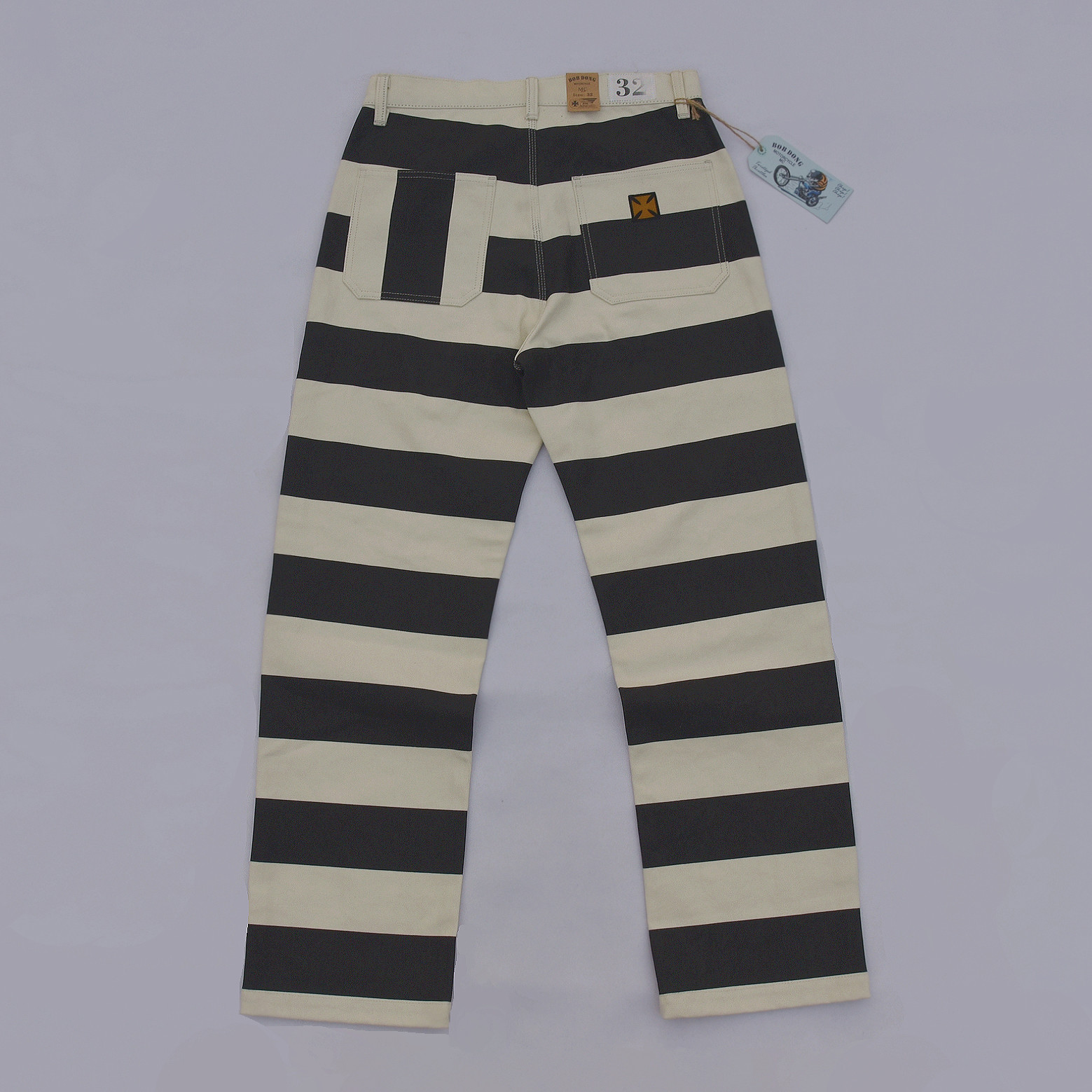 

2020 new prisoner striped motorcycle pants from vintage 16oz biker YDP9, 29