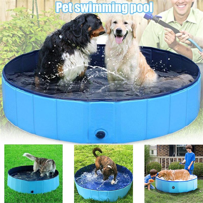 

Portable Dog Swimming Pool Foldable Pet Bath Pool Collapsible Dog Bathtub Pet Bathing Tub for Dogs Cats Accessories, Blue