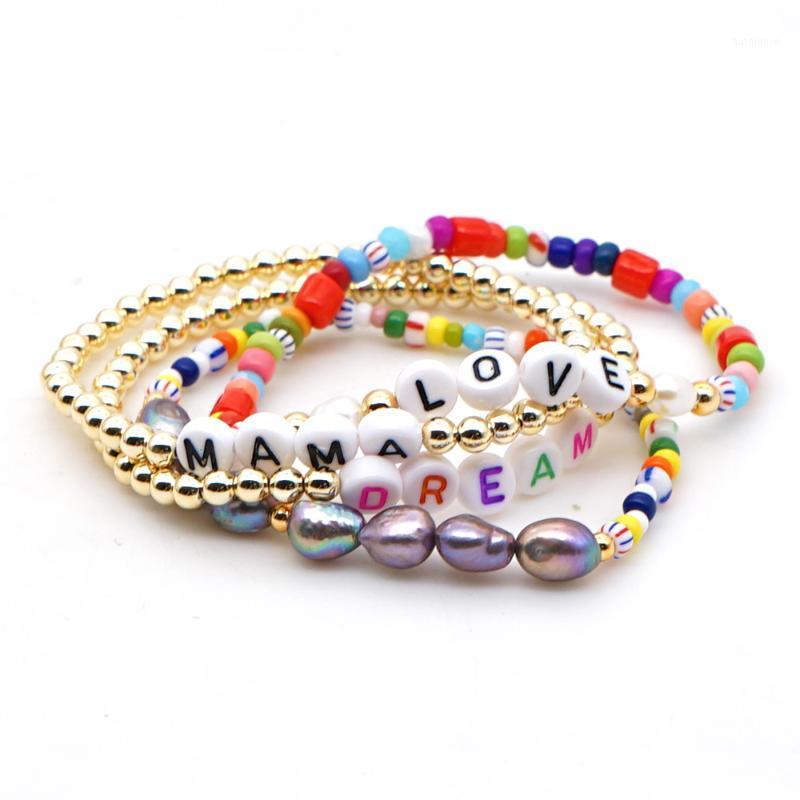 

Go2boho LOVE Letter Bracelet For Women Japanese Gold Beads Rainbow Bracelet Jewelry Trendy Natural Pearl Braclets Wholesale1