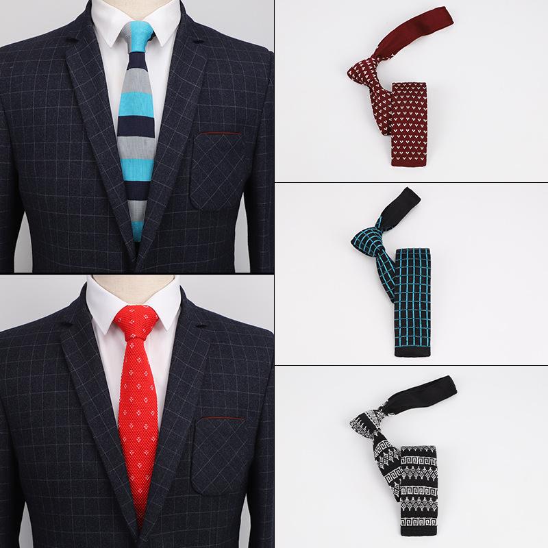 

2020 New 5.5cm Knitted Neckties for Mens Knit Neckties for Wedding Party Dress Gravatas Slim Necktie Accessory Gift