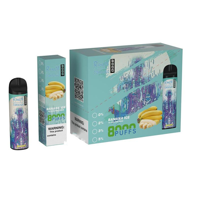 

RandM TORNADO 8000 Puffs Disposable Vape Pen Rechargeable E Cigarettes With Airflow Control 1000mAh Battery Mesh Coil 16ml Prefilled Pod Huge Vapor Original