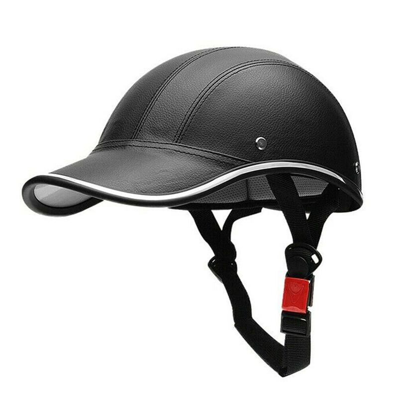 

2020 Fashion New Motorcycle Bicycle Helmet Half Face Helmet Baseball Cap Electric Scooter Anti-UV Safety Hard Hat Adjustale, Black