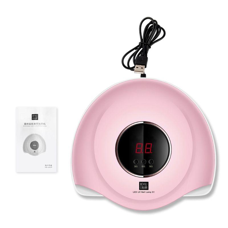 

48W Professional UV LED Nail Polish Dryer Lamp Gel Curing Light Manicure Tool BX0F, Pink