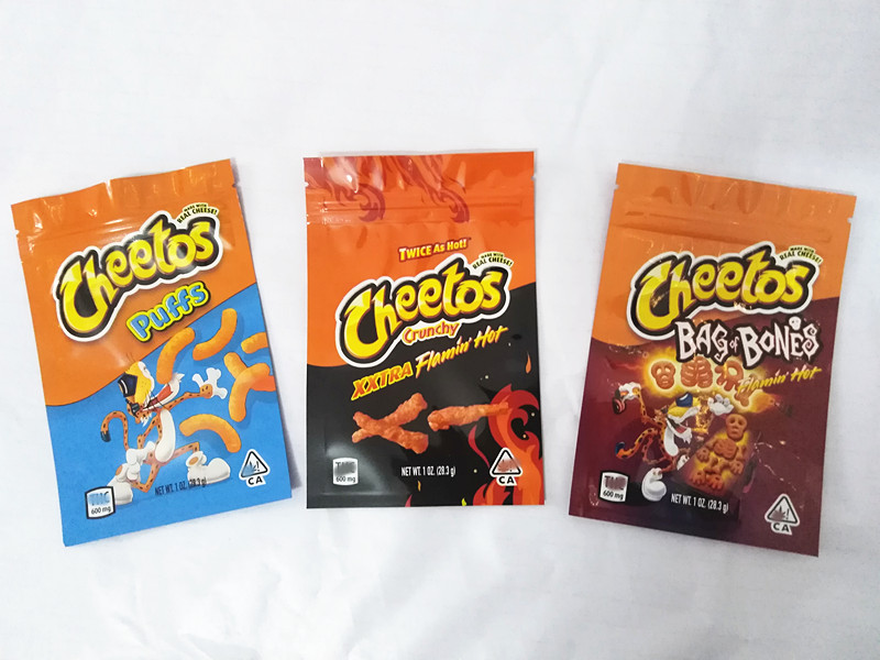 

2020 new edibles packaging bag 600mg 1oz cheetos doritos fritos ruffles mylar zipper resealable pouch smell proof custom