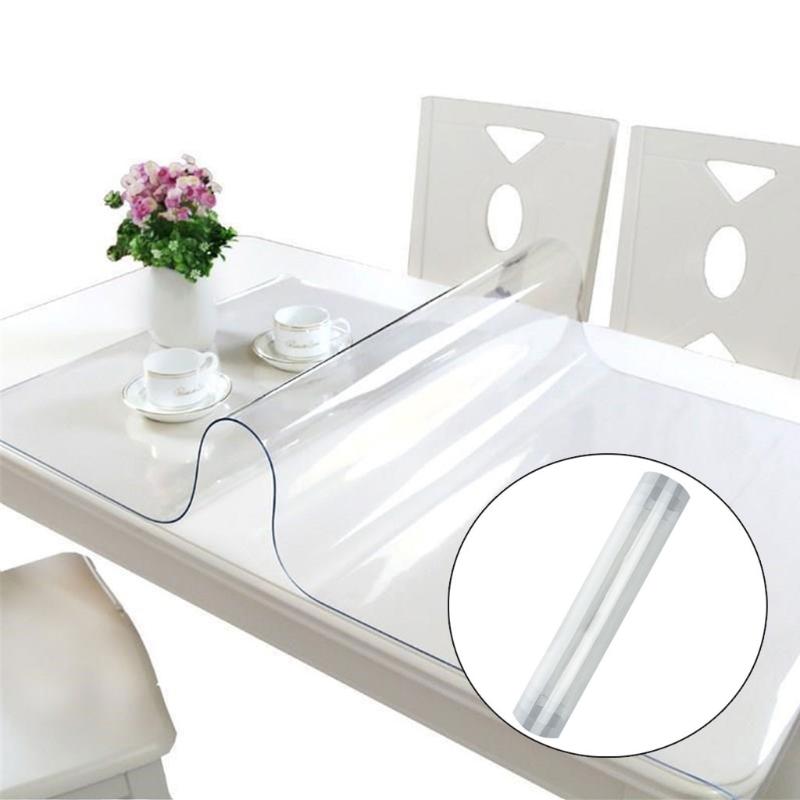 

Transparent Waterproof Coffee Table Mat Table Film 1.5mm Tablecloth Transparent Desk Protective Film PVC Mat25, 60x60cm