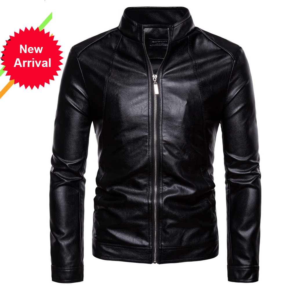 

2021 New High Quality Overcoat Men's Street Windbreaker Coat Plush Men Leather Locomotive Fur Clothing Pu Casual Jacket Eurocode Size F7tb, Black