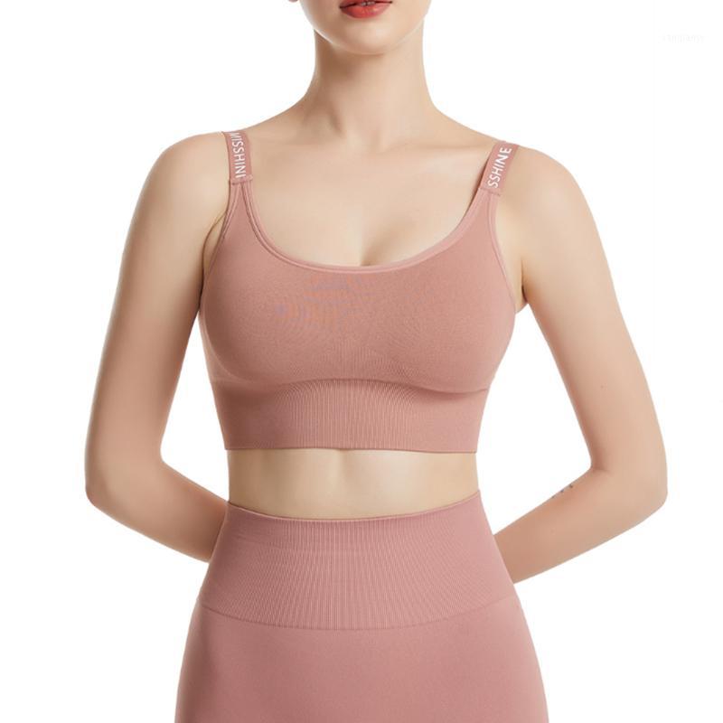 

Women Fitness Push up Gym Shockproof Seamless Shirt Running Workout Fast Dry Vest Sexy Sports Bra Solid Back Yoga Tank Top1, Black