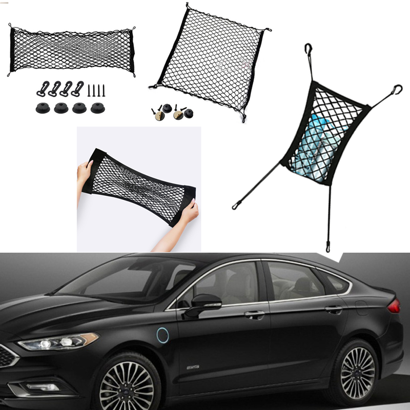 

For Ford Fusion Car Vehicle Black Rear Trunk Cargo Baggage Organizer Storage Nylon Plain Vertical Seat Net